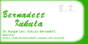 bernadett kukula business card